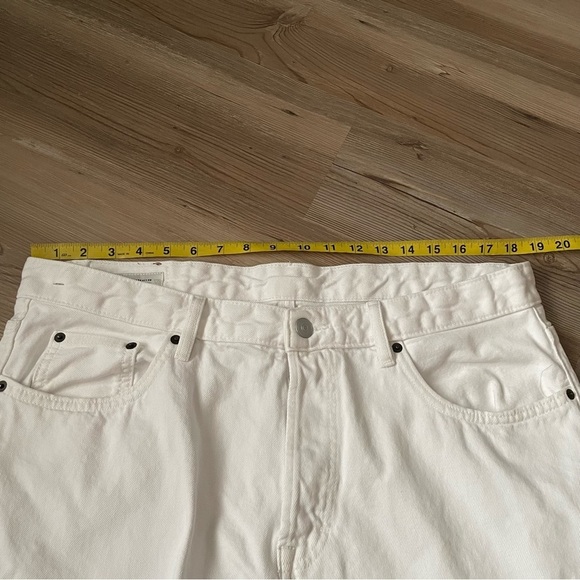 Zara White Straight leg jeans White Hidden Button fly Rigid denim Mens 36 X 32 - Picture 5 of 11